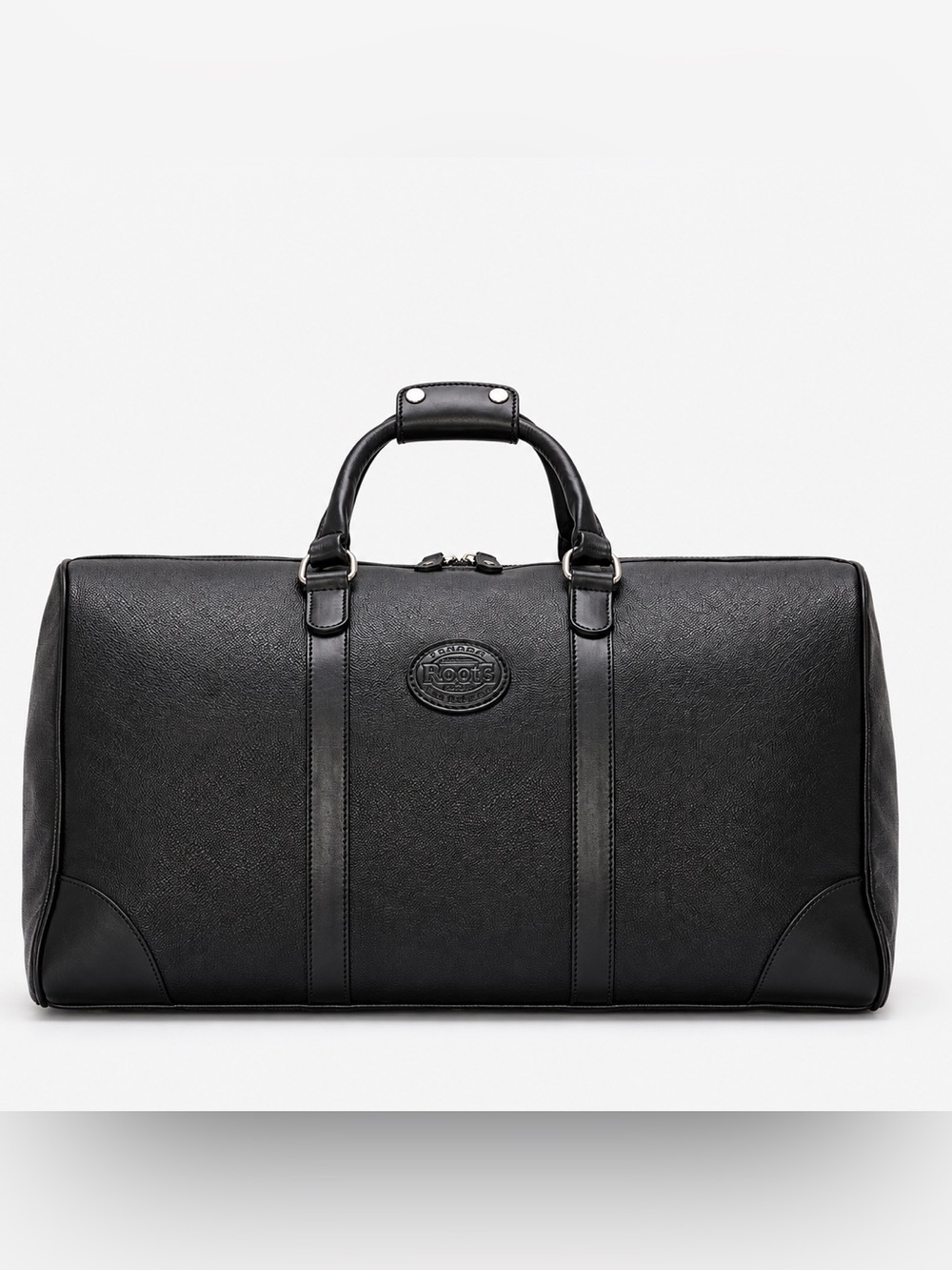 ROOTS Black Banff Leather Weekender Bag (LG)